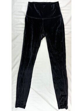 Lululemon Wunder Lounge High Rise Tight Velvet 27" Black Leggings Size 4